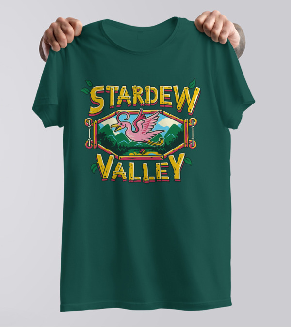 Stardew Valley Gem Bird Flying Over Mountains T-Shirt