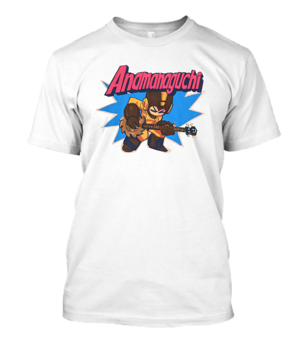 Anamanaguchi Retro Style Character With Guitar Burst T-Shirt
