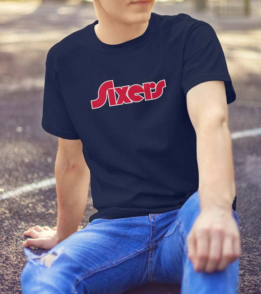 Sixers City Edition Logo Red And Blue T-Shirt