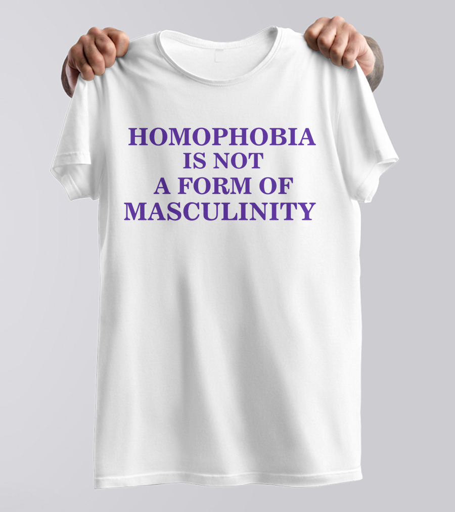 HOMOPHOBIA IS NOT A FORM OF MASCULINITY RACISM IS ARROGANT Mark Hamill T-Shirt
