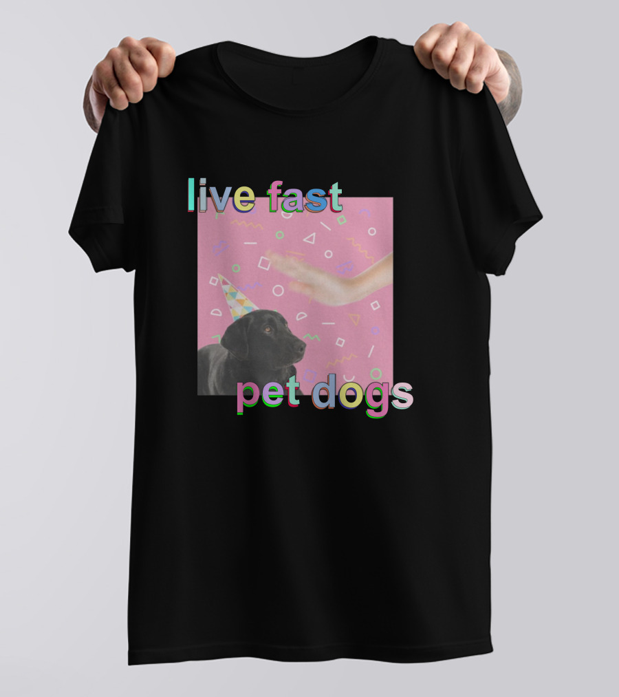 Live Fast Pet Dogs Zach Heltzel Robots With Rayguns T-Shirt