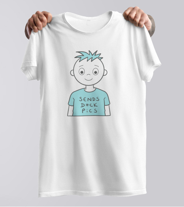 Sends Dck Pics Cartoon Character Blue T-Shirt