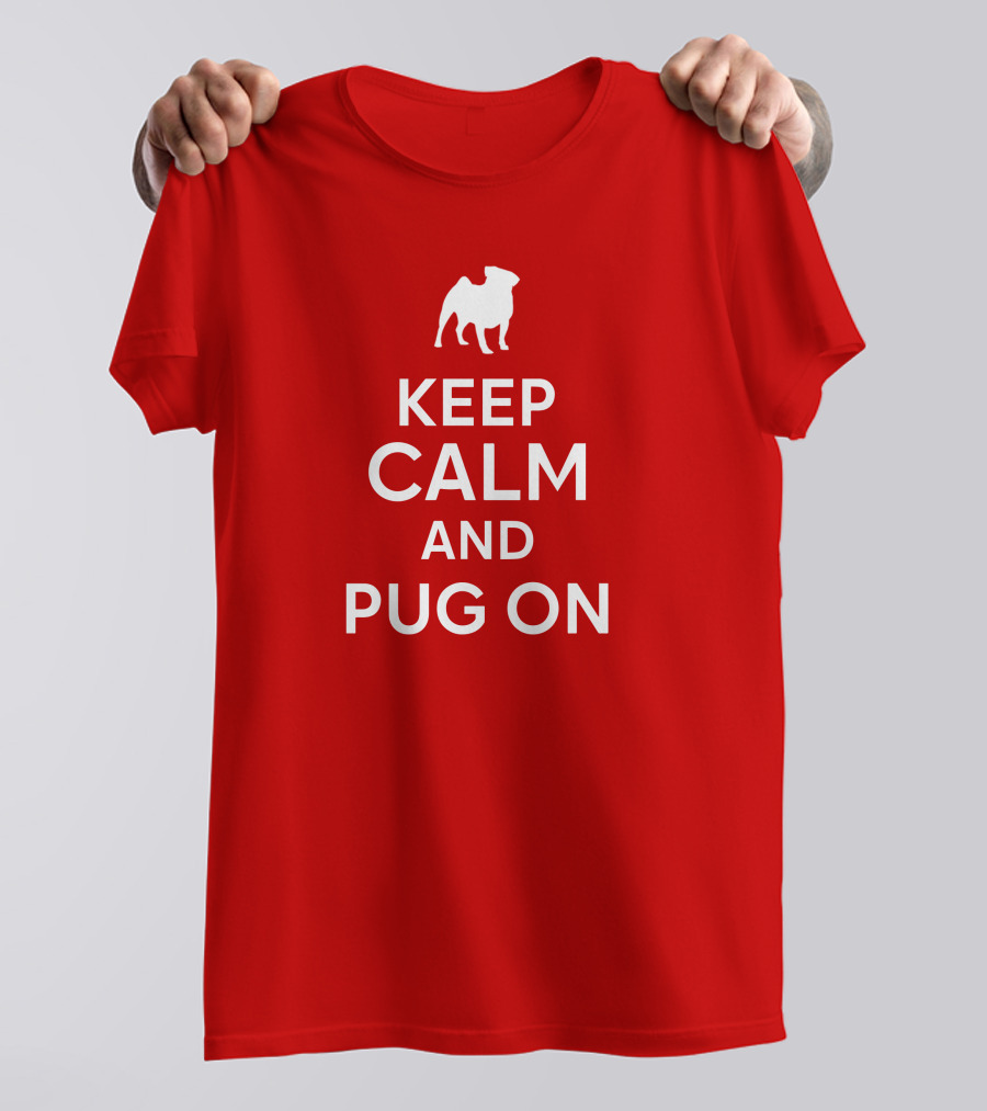 Little Lilith Keep Calm And Pug On Thesyc66 White Pug Icon T-Shirt