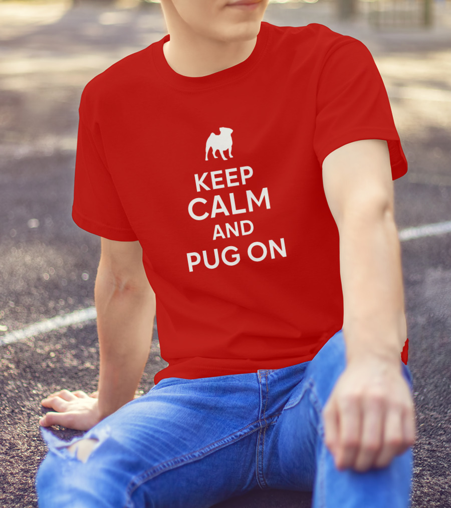 Little Lilith Keep Calm And Pug On Thesyc66 White Pug Icon T-Shirt