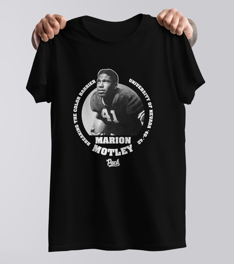 Marion Motley Breaking The Color Barrier University Of Nevada 41 Wolf Pack T-Shirt