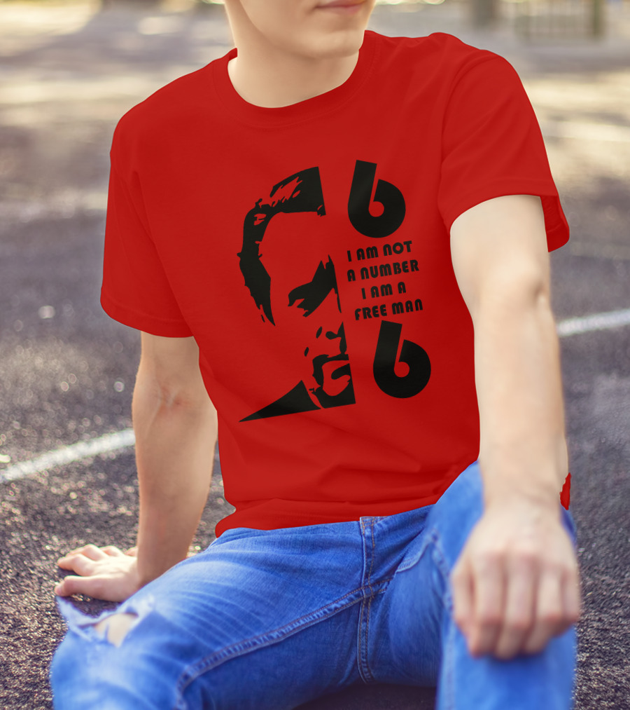 I Am Not A Number I Am A Free Man 6 Six Red T-Shirt