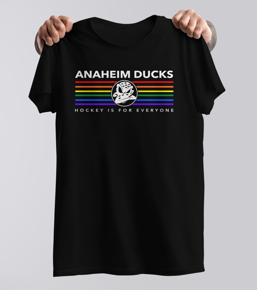 Anaheim Ducks Hockey Is For Everyone Rainbow T-Shirt