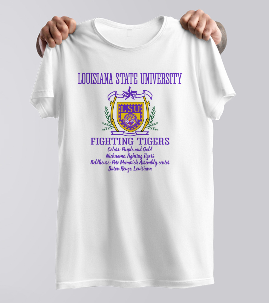Louisiana State University LSU Fighting Tigers Purple And Gold Baton Rouge Pete Maravich Assembly Center T-Shirt