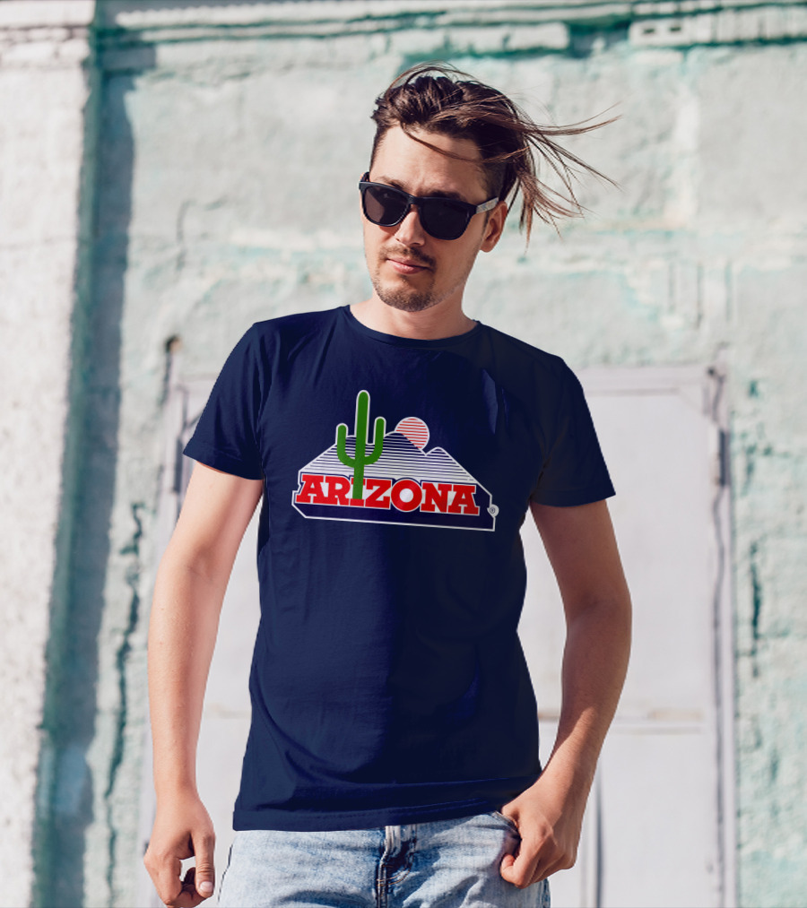 Arizona Desert Landscape With Cactus And Mountain T-Shirt