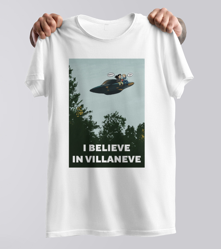 PrianiknK I Believe In Villaneve UFO Forest Scene T-Shirt