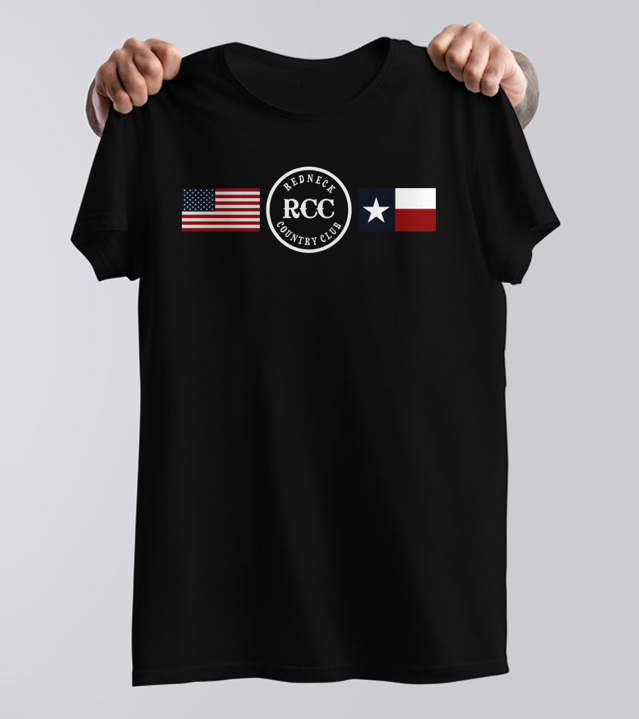 Redneck Country Club RCC With American And Texas Flags T-Shirt