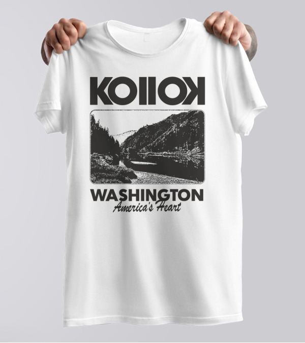 Kollok Washington America's Heart Scenic River Landscape T-Shirt