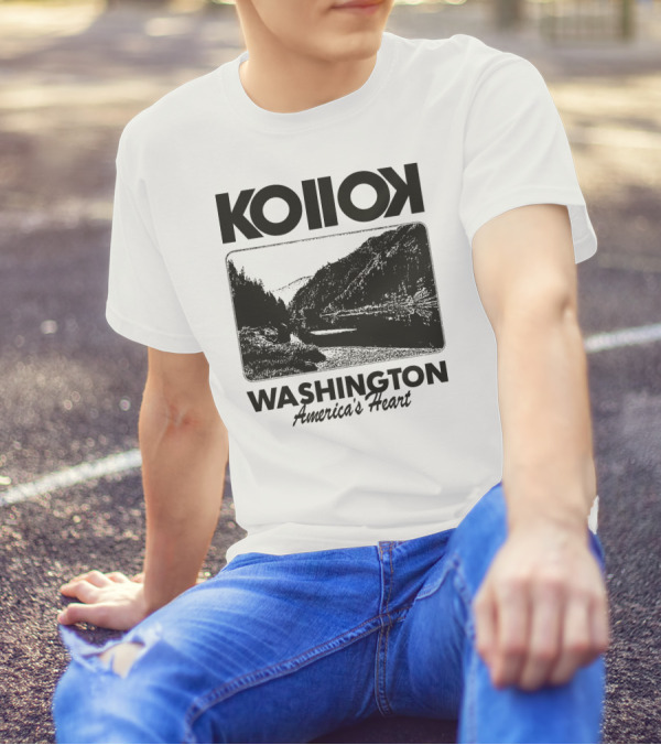Kollok Washington America's Heart Scenic River Landscape T-Shirt