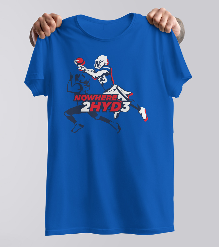 NOWHERE 2HYD3 Football Player Catching Action T-Shirt