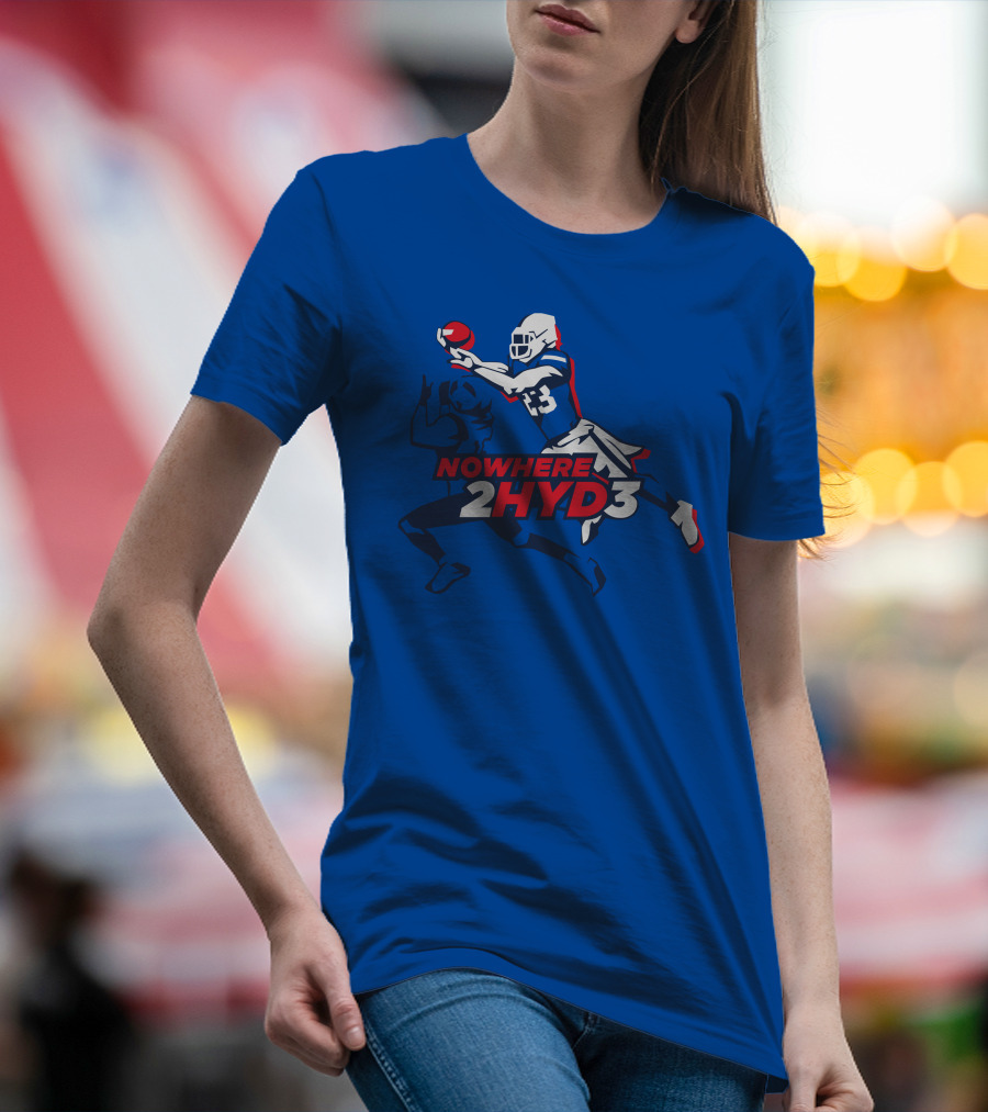 NOWHERE 2HYD3 Football Player Catching Action T-Shirt