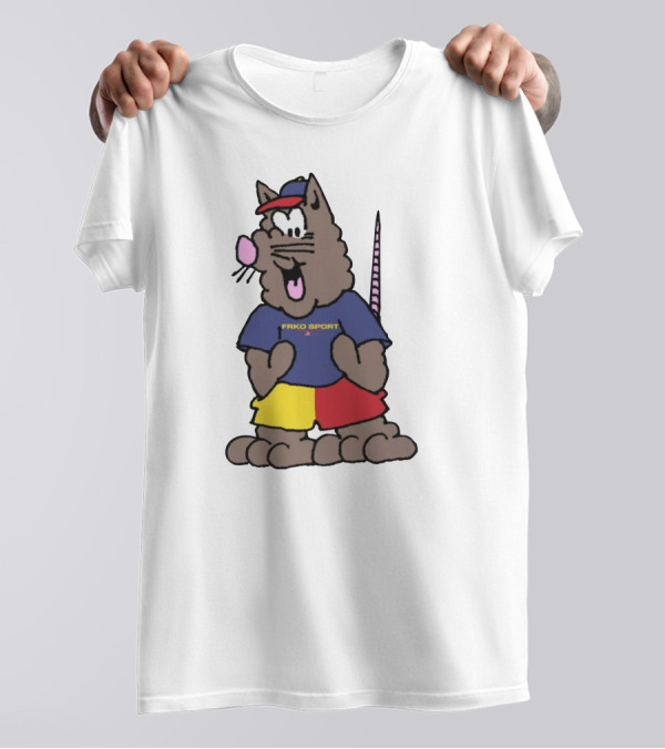 FRKO Sport Rat Cartoon Character In Colorful T-Shirt