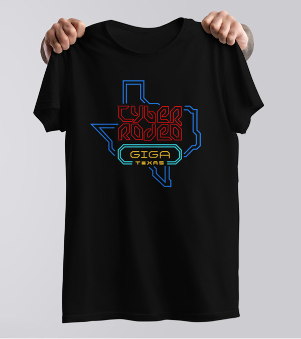 Cyber Rodeo Giga Texas Neon Outline T-Shirt