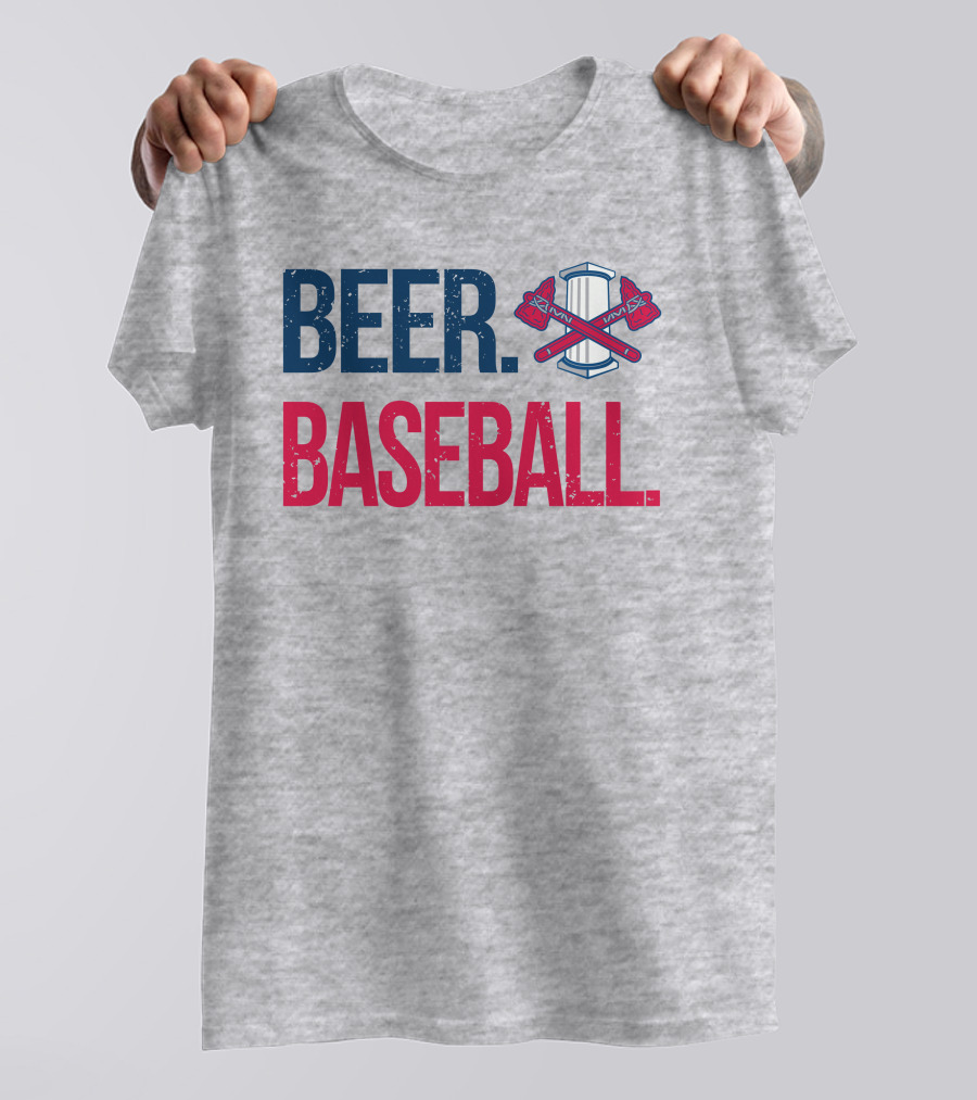 BEER. BASEBALL. Crossed Axes Emblem T-Shirt