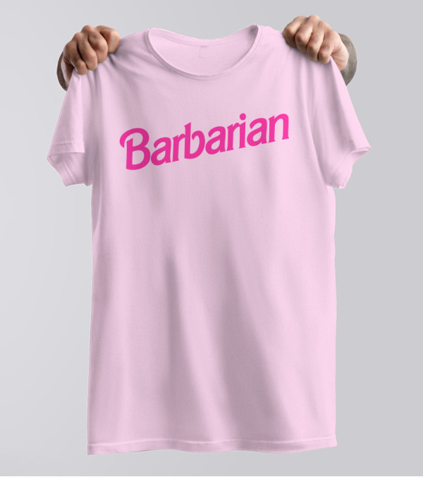 Barbarian Barbie Pink Font T-Shirt