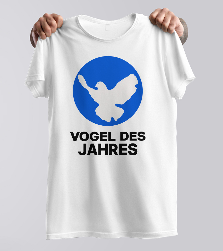 Vogel Des Jahres Columbidae Doves Silhouette In Blue Circle T-Shirt