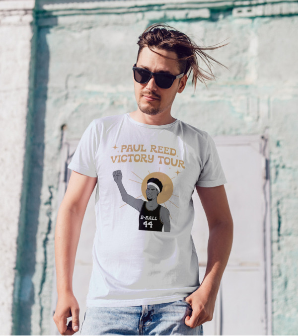Paul Reed Victory Tour B-Ball 44 Raised Fist Basketball Star T-Shirt
