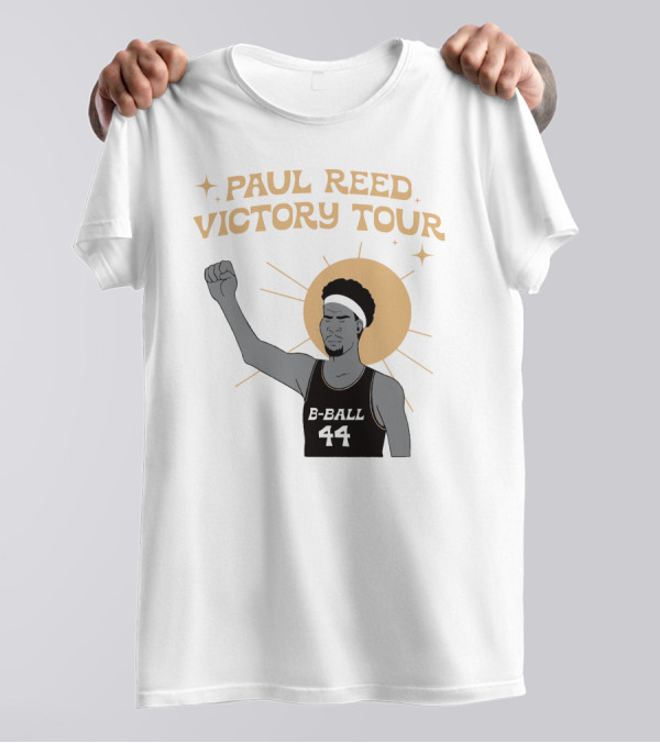 Paul Reed Victory Tour B-Ball 44 Raised Fist Basketball Star T-Shirt