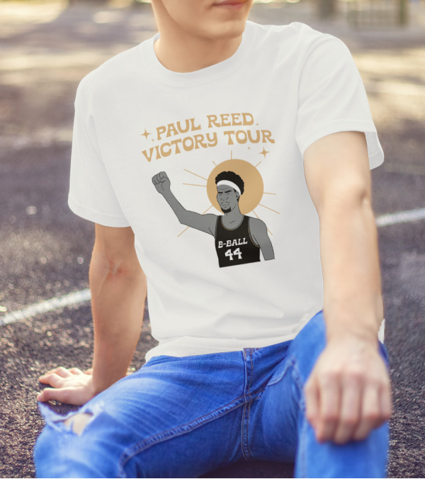 Paul Reed Victory Tour B-Ball 44 Raised Fist Basketball Star T-Shirt