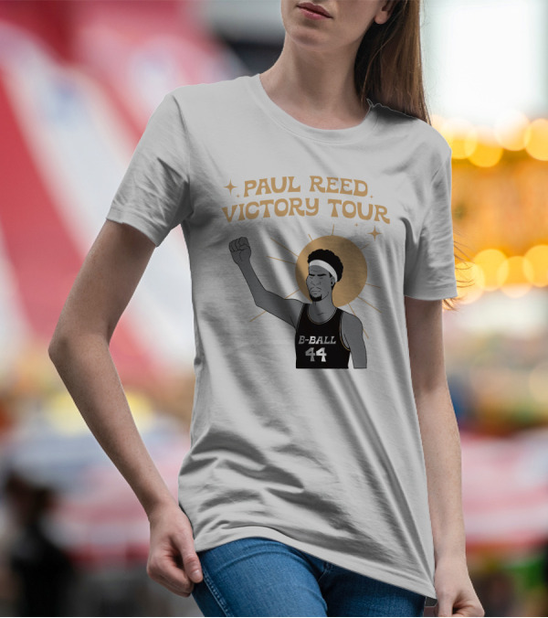 Paul Reed Victory Tour B-Ball 44 Raised Fist Basketball Star T-Shirt