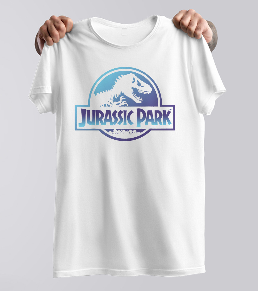 Jurassic Park Dinosaur Logo Blue And White T-Shirt