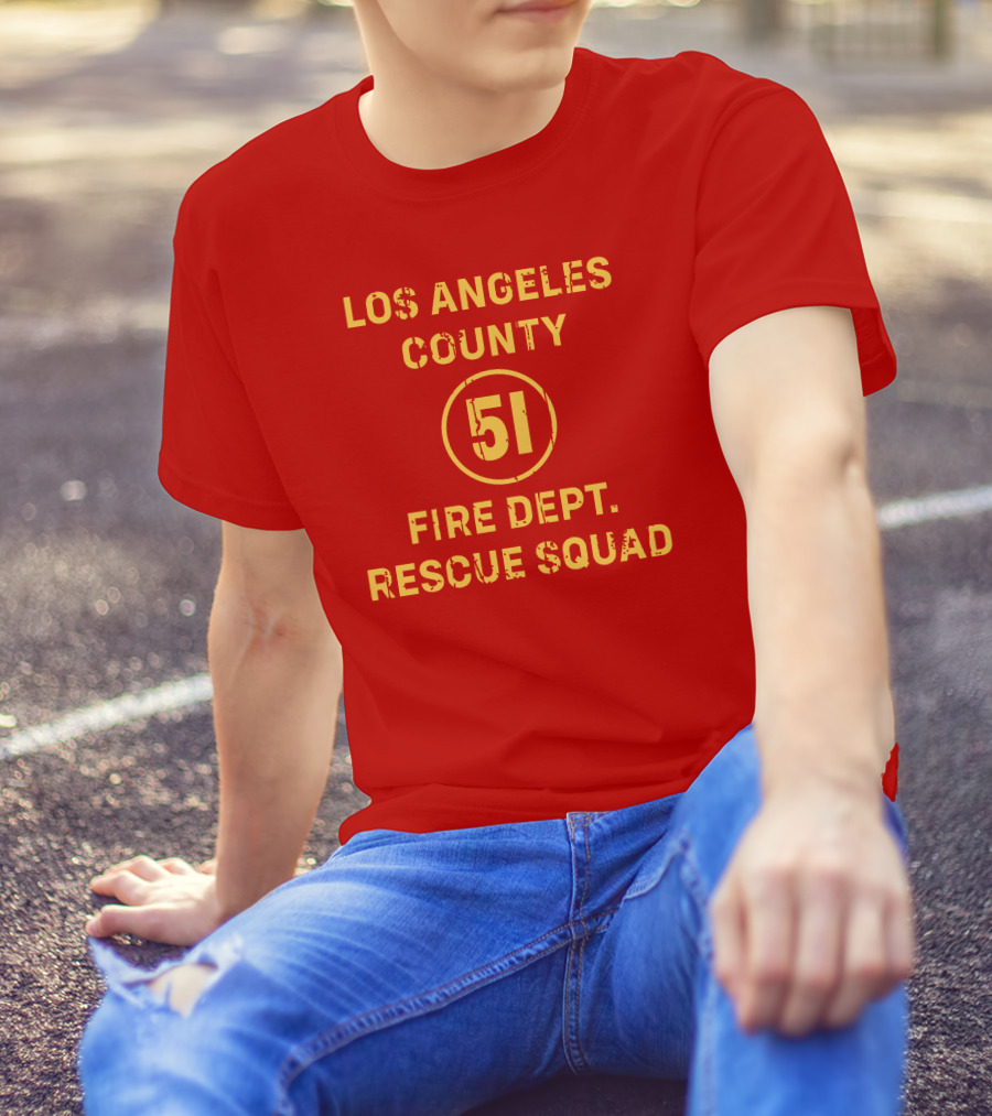Los Angeles County 51 Fire Dept Rescue Squad T-Shirt