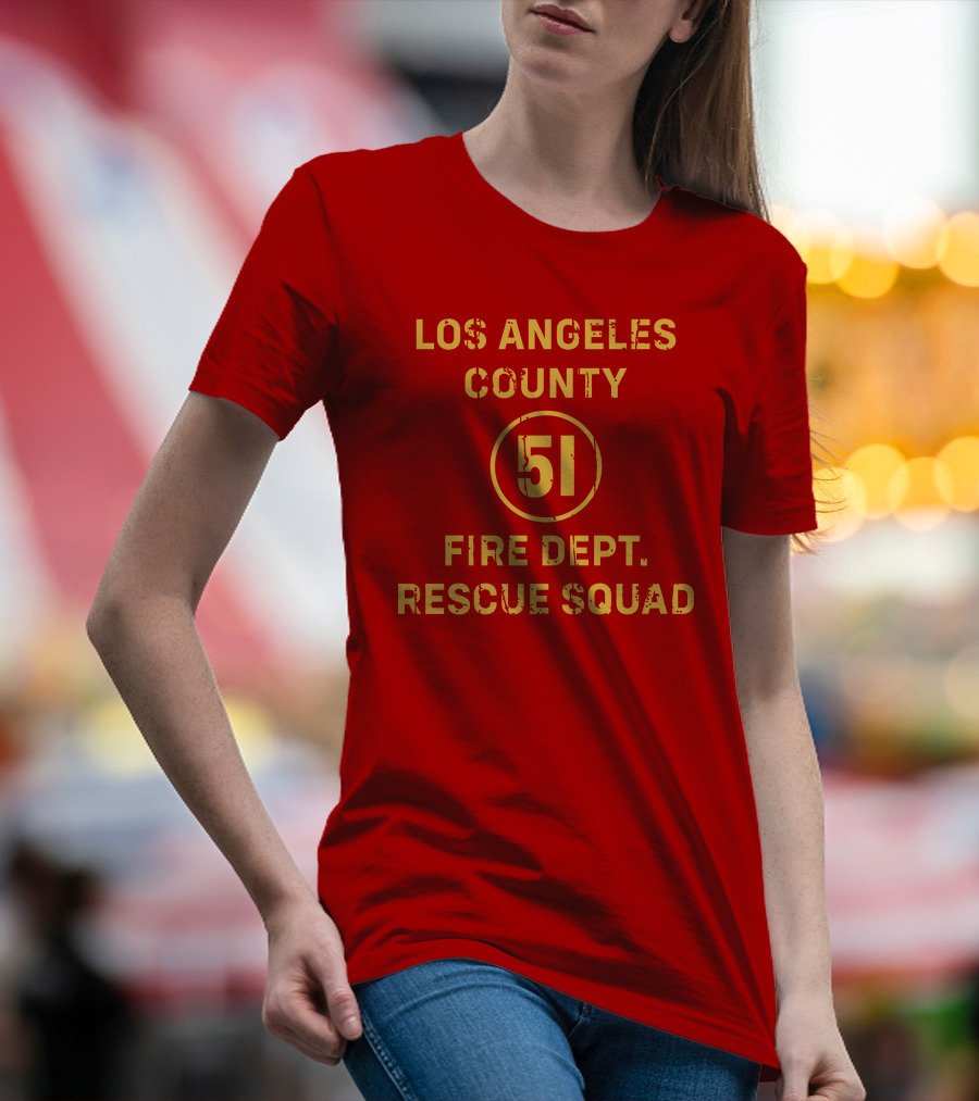 Los Angeles County 51 Fire Dept Rescue Squad T-Shirt