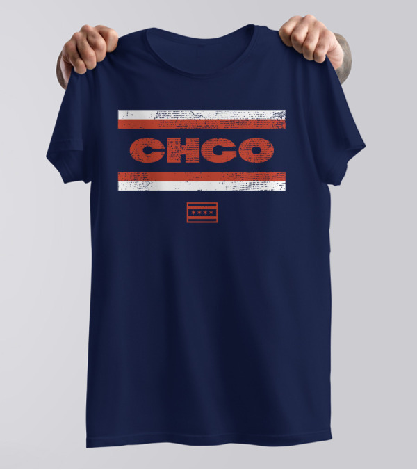 Brenda Webber CHGO Midway Chicago Flag Stripes T-Shirt