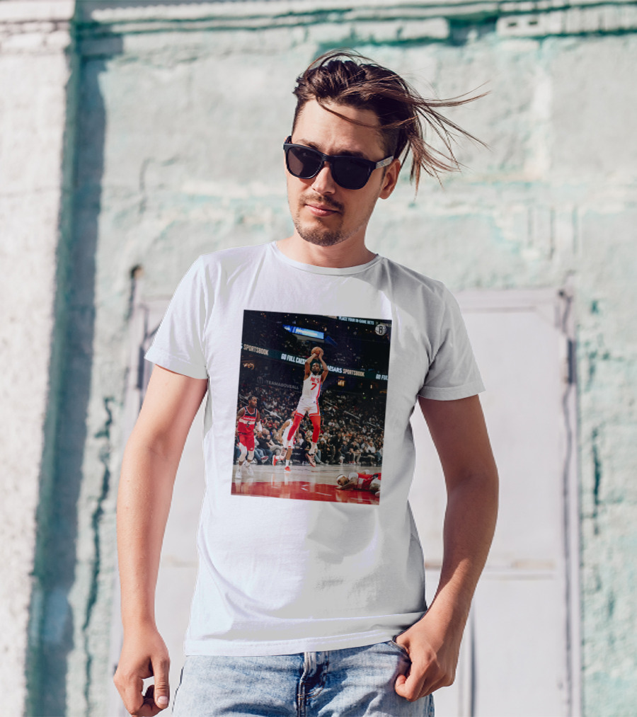 Kevin Durant Nets Dunk Against Washington Wizards NBA Action T-Shirt