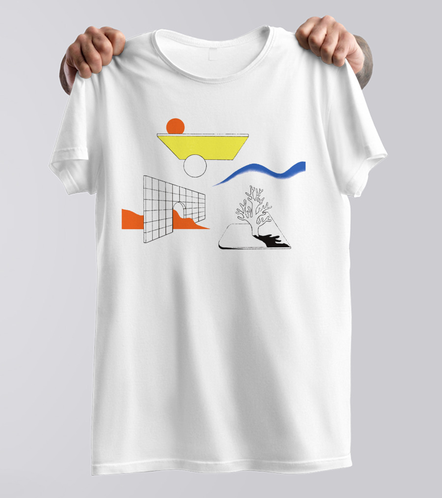 Winter Flower Reimagined Geometric Abstract Reflections T-Shirt