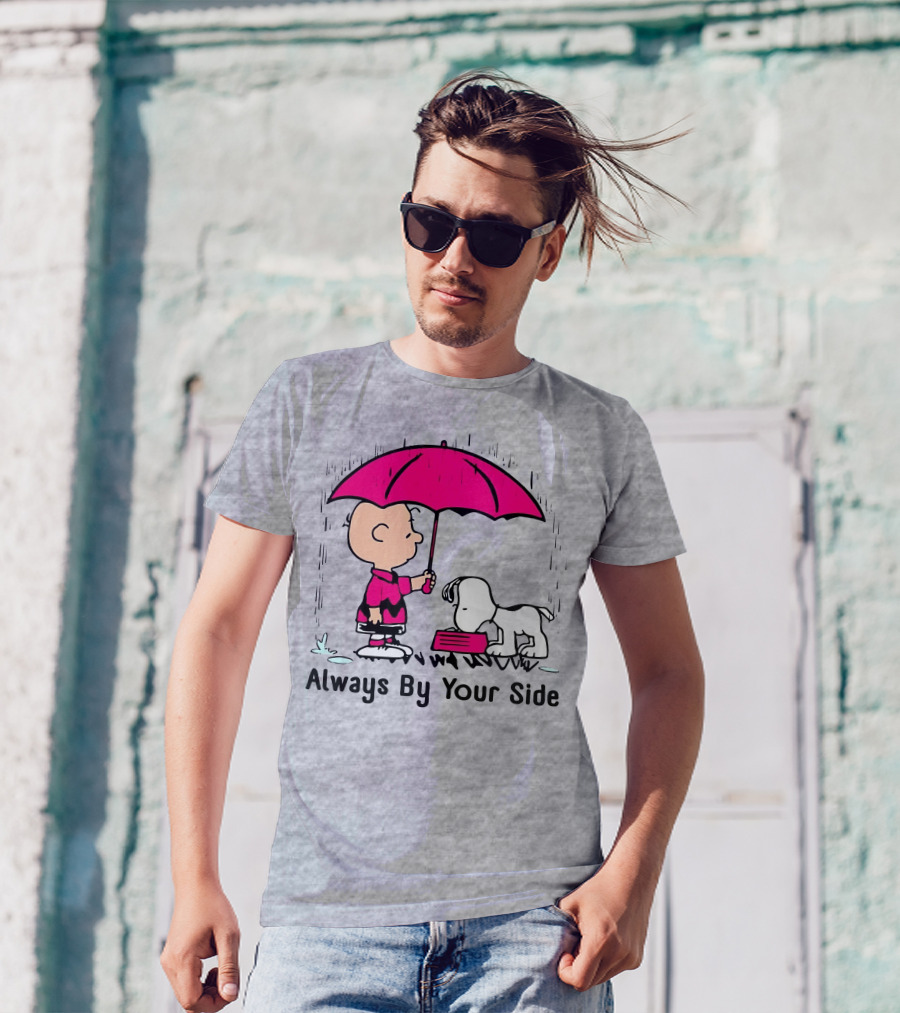 Always By Your Side Charlie Brown Snoopy Umbrella T-Shirt