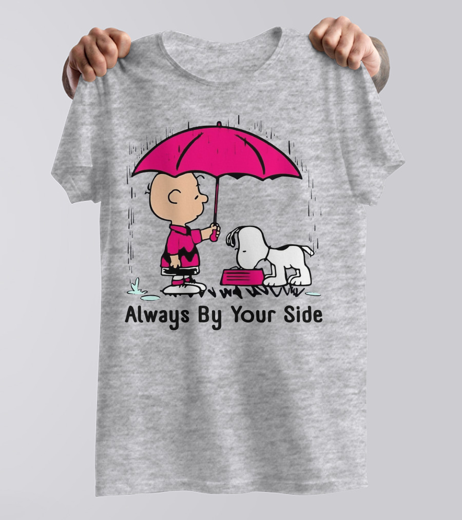 Always By Your Side Charlie Brown Snoopy Umbrella T-Shirt