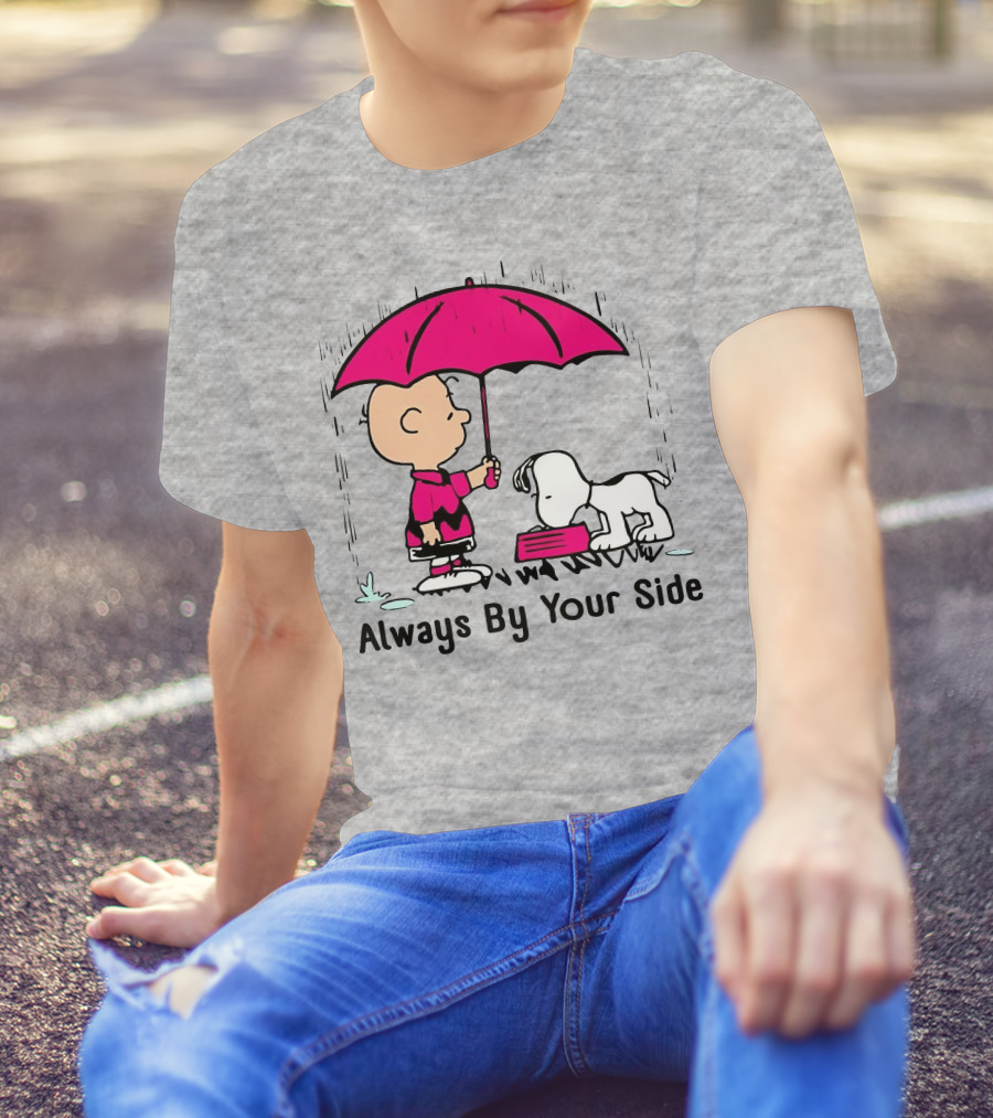 Always By Your Side Charlie Brown Snoopy Umbrella T-Shirt