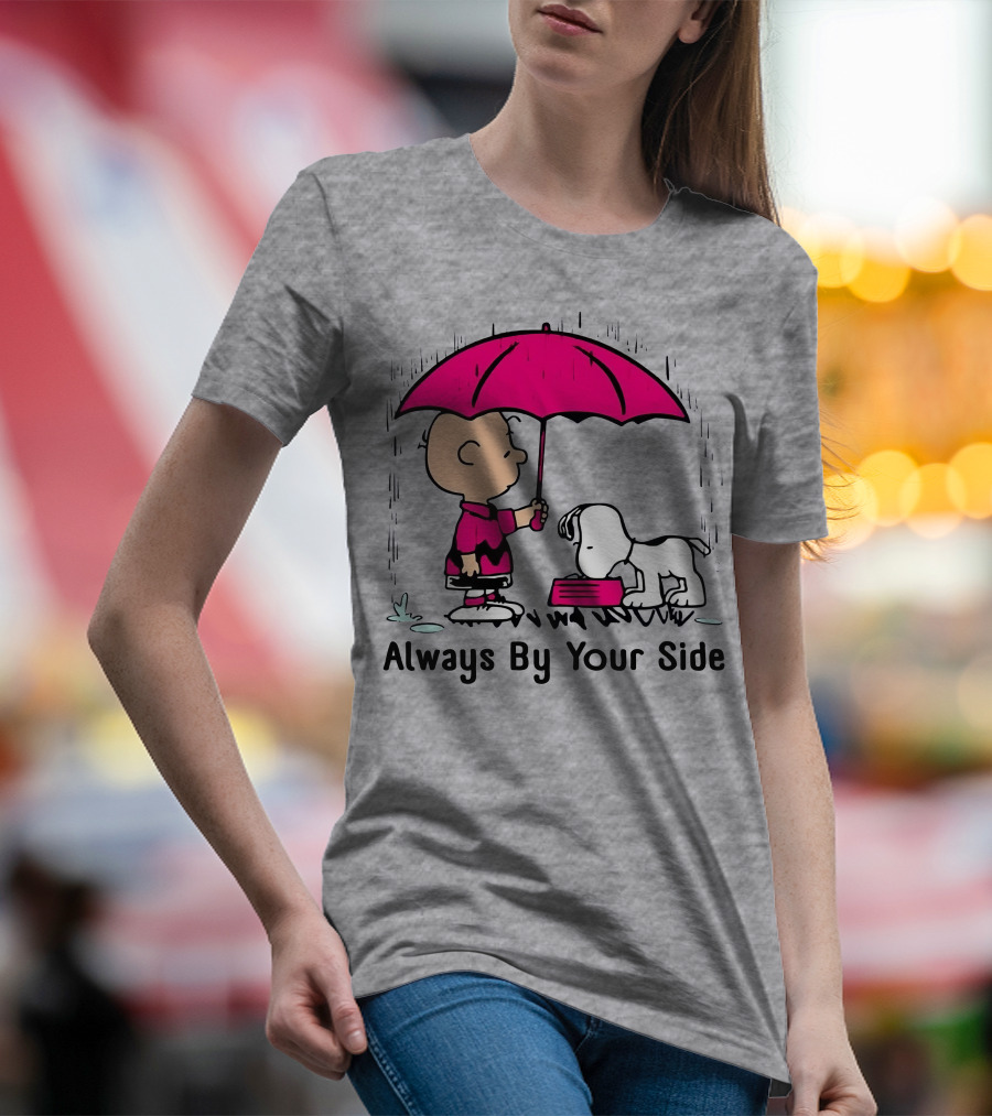 Always By Your Side Charlie Brown Snoopy Umbrella T-Shirt