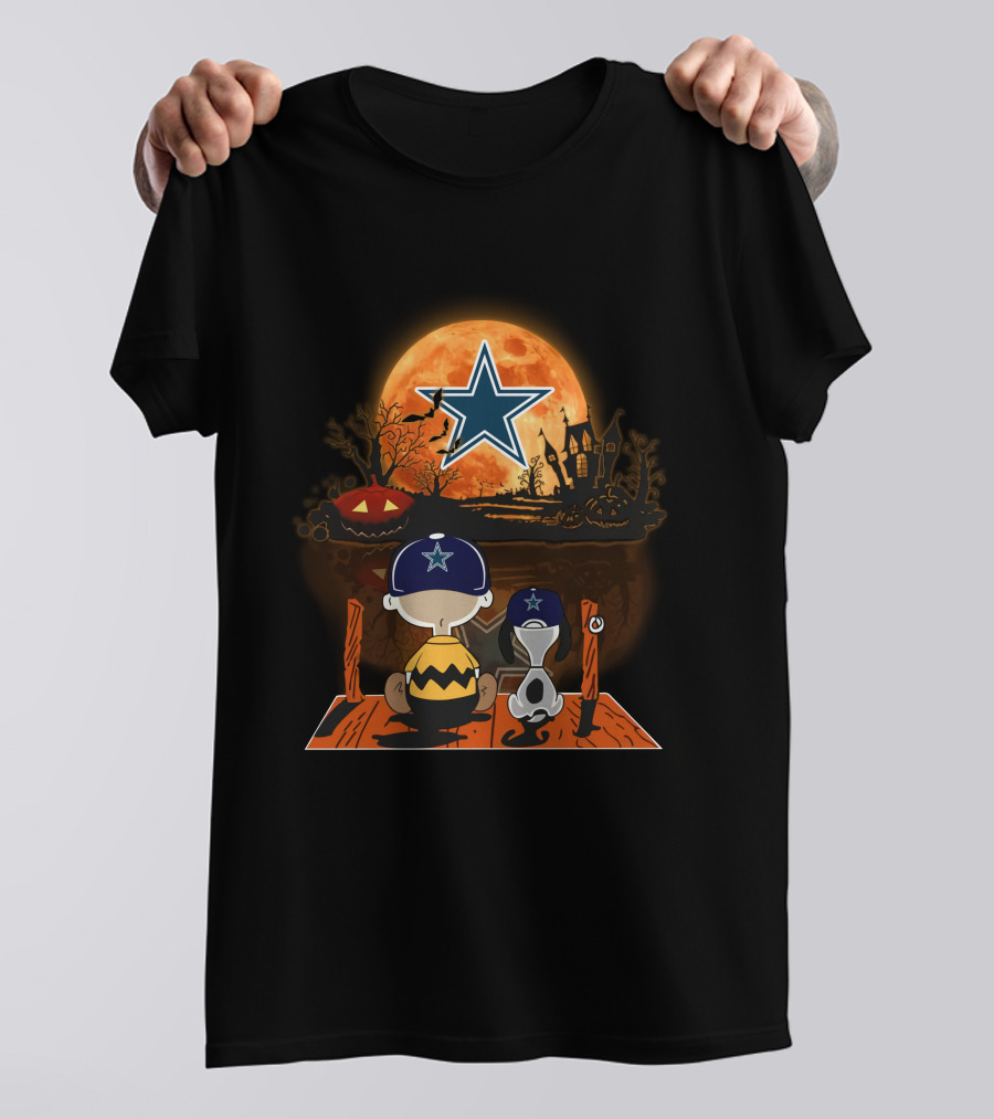 Dallas Cowboys Halloween Moon Star Pumpkin Patch T-Shirt