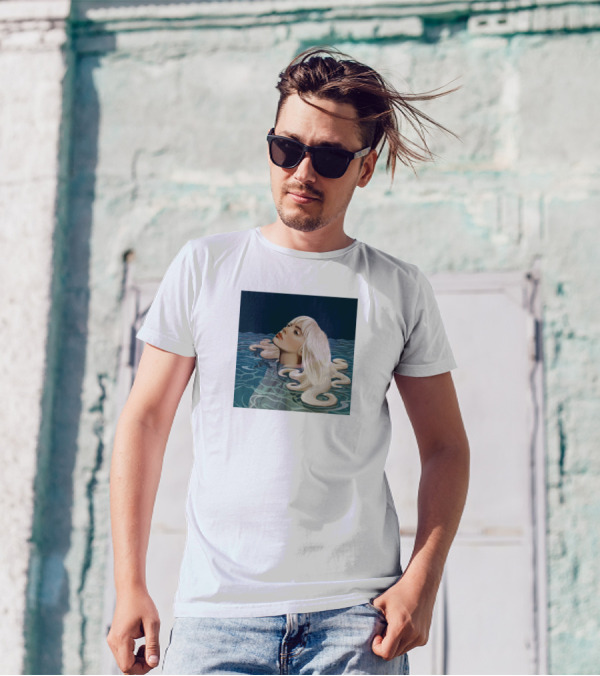 Resurface Feminine Profile Emerging From Water With Flowing Hair T-Shirt