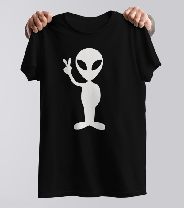 Alien Peace Hand Gesture T-Shirt