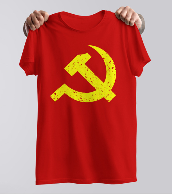 Aaron Spacethug Hammer And Sickle Communist Party Flag T-Shirt