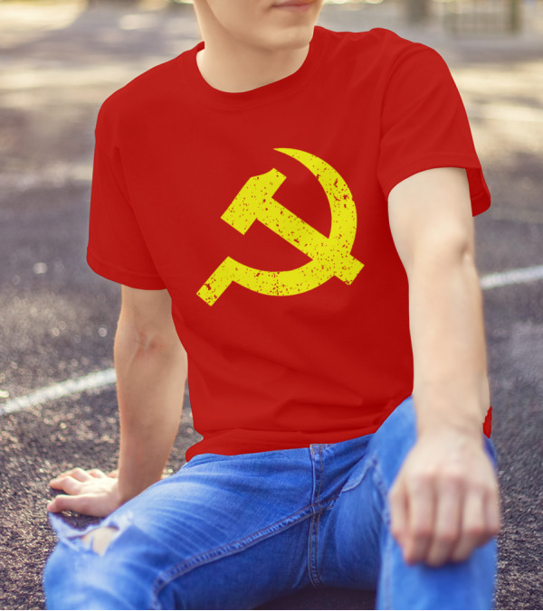 Aaron Spacethug Hammer And Sickle Communist Party Flag T-Shirt