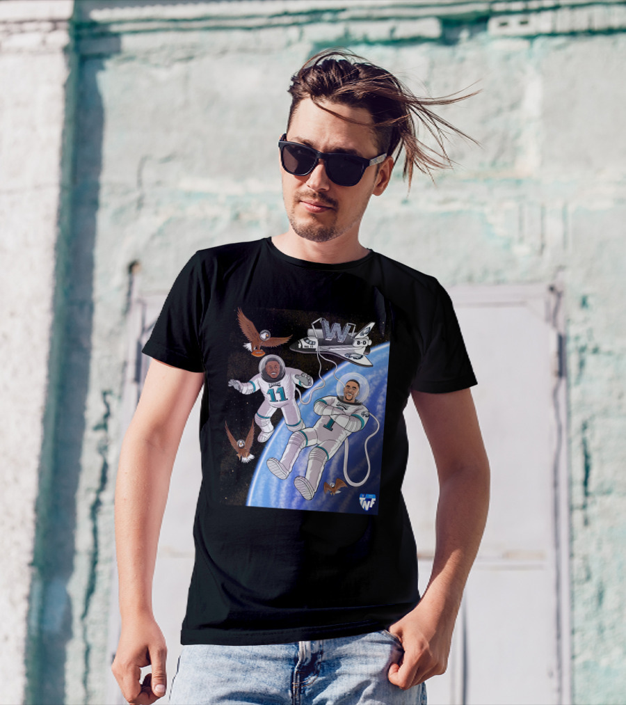 W 8-0 Astronauts With Eagles Flying High Baby TNF T-Shirt
