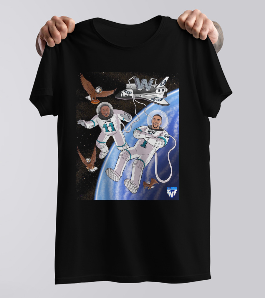 W 8-0 Astronauts With Eagles Flying High Baby TNF T-Shirt