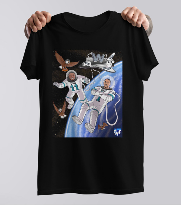 W 8-0 Astronauts With Eagles Flying High Baby TNF T-Shirt