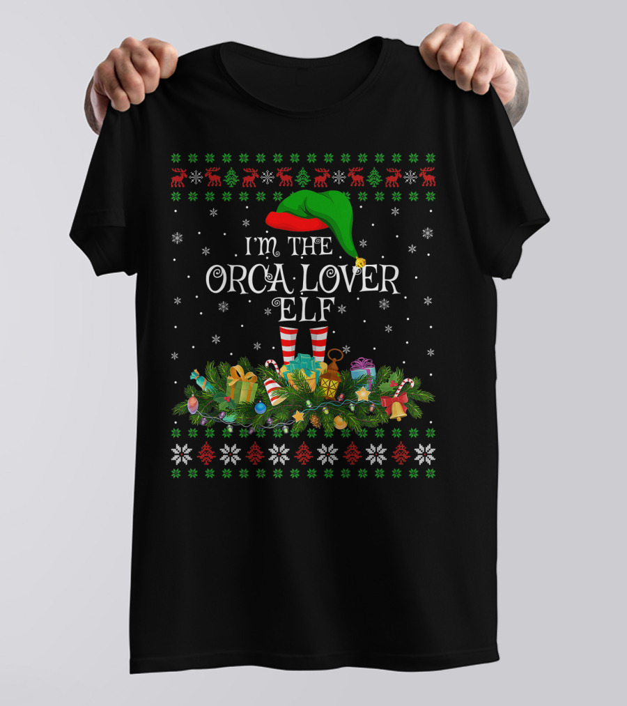 I'm The Orca Lover Elf Christmas Matching Family Ugly Premium T-Shirt