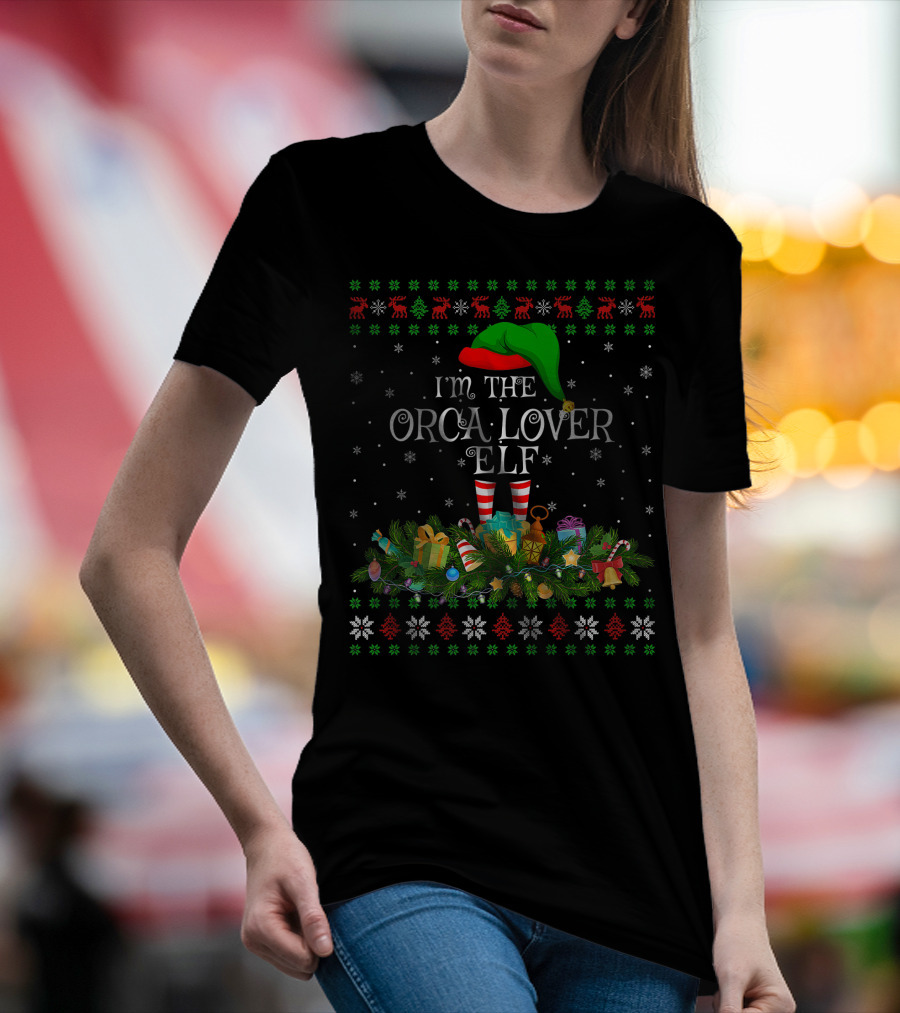 I'm The Orca Lover Elf Christmas Matching Family Ugly Premium T-Shirt