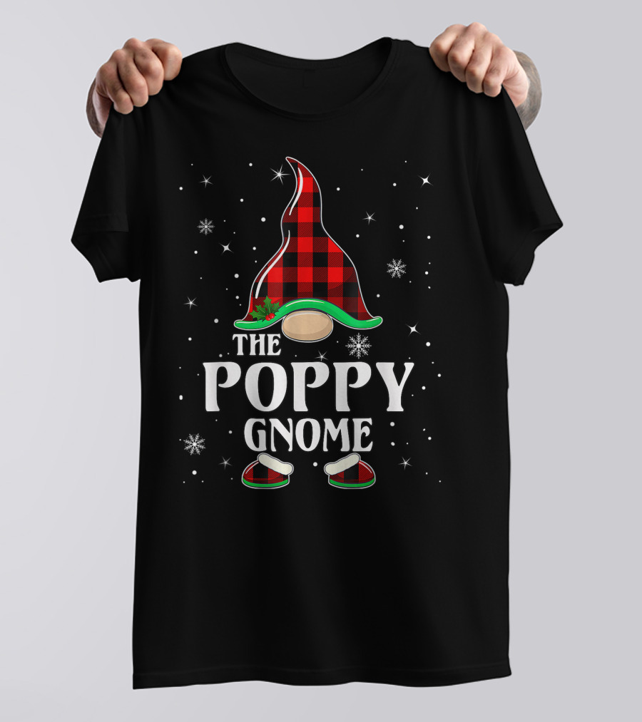 The Poppy Gnome Buffalo Plaid Christmas T-Shirt