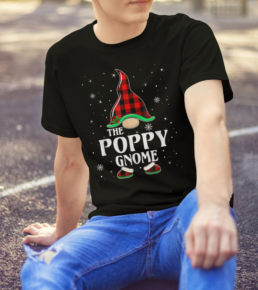 The Poppy Gnome Buffalo Plaid Christmas T-Shirt